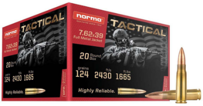 Picture of Norma Tactical 7.62x39 124gr FMJ 