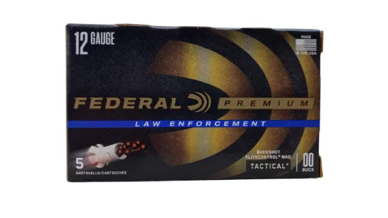 Picture of Federal Premium 12 Ga Tactical Law Enforcement with flight control wad 2-3/4" 00 Buckshot 9 Pellets LE13200