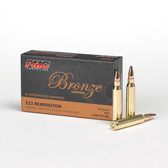 Picture of PMC Bronze 223 Remington 55 Grain PSP Pointed Soft Point 223SP Ammunition