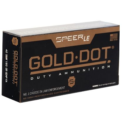Picture of Speer Gold Dot 40 S&W 180 grain Bonded Jacketed Hollow Point 53962