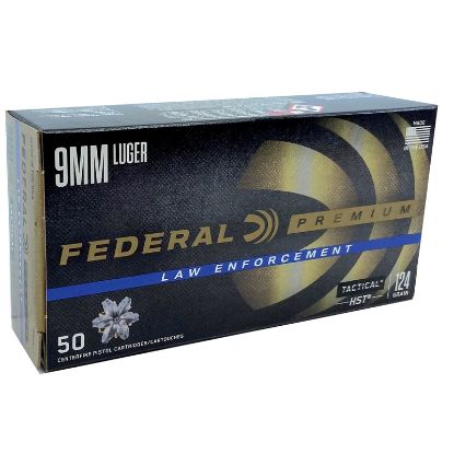 Picture of Federal Premium Law Enforcement 9mm Luger 124 Grain HST Jacketed Hollow Point P9HST1 